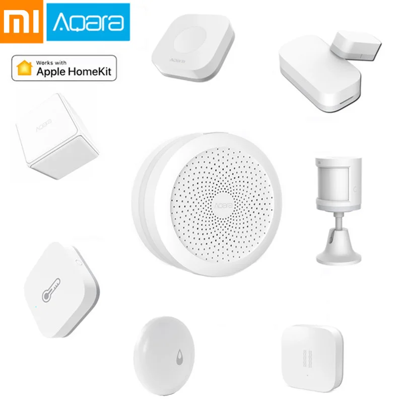 Xiaomi умный дом Комплект Aqara шлюз двери окна человеческого тела датчик температуры и влажности Датчик беспроводной переключатель Zigbee розетка куб