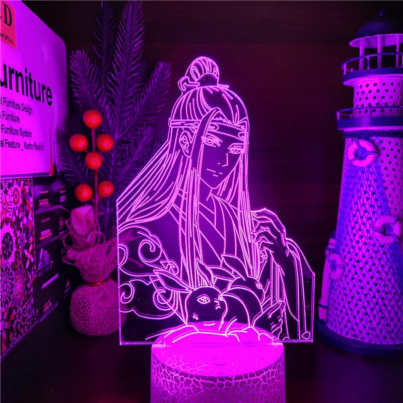 Светодиодная панель Mo Dao Zu Shi Lan Zhan аниме-фигурка 3D иллюзия светсветильник для