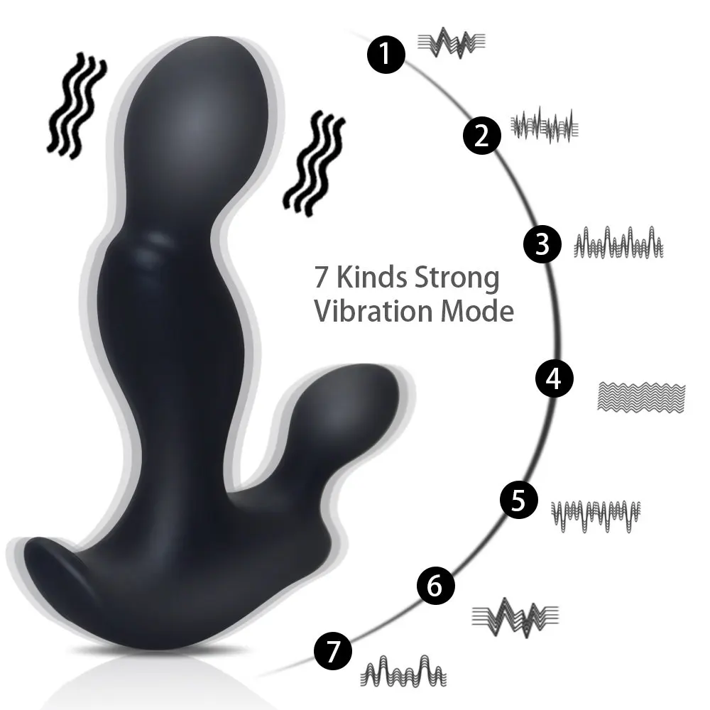 7 Modes Anal Vibrator Sex Toys for Men Remote Control Prostate Massager Powerful Male Plug Silicone Waterproof Products | Красота и