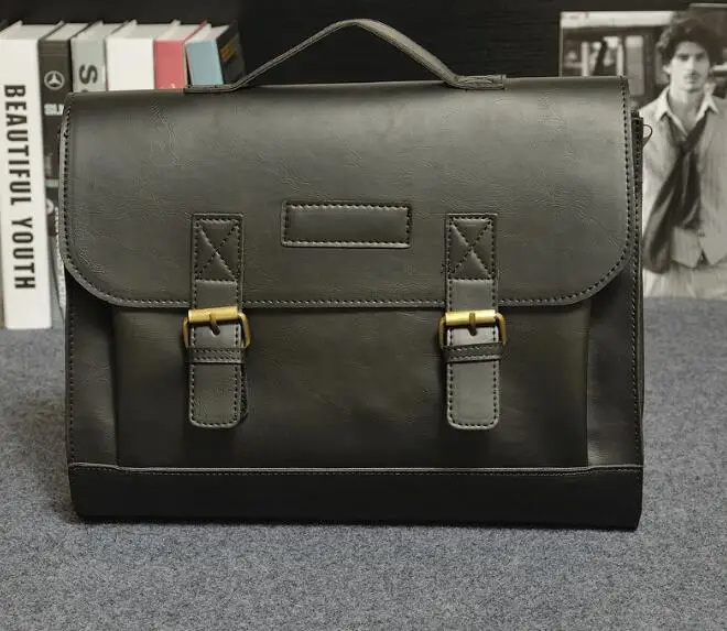 Оригинальный дизайн мужская сумка деловая crazy horse кожаная портфель Мужская