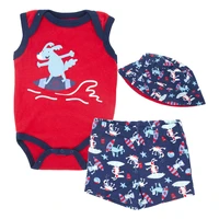 honeyzone ropa recien nacido summer beach suit abbigliamento neonata boy surfing puppy overalls sun hat shorts 0 12m infant set