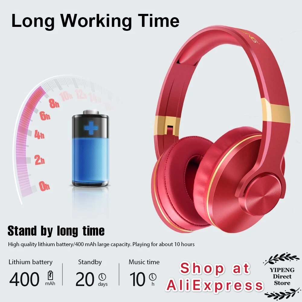 

OVLENG BT-808 Wireless Headphone Bluetooth Earphone with Mic & Speaker for Smart Devices Support Micro SD/TF Card Adjustable