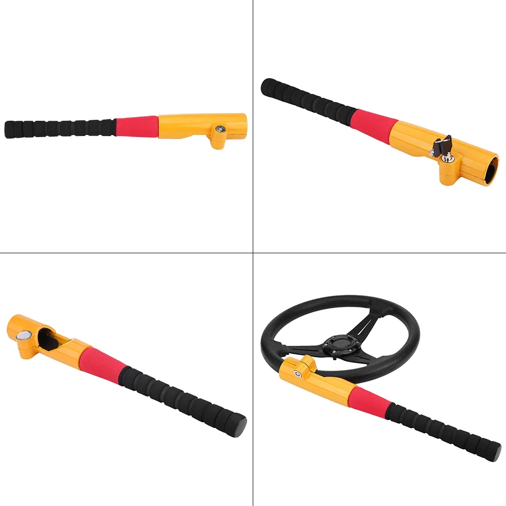 Замок На Руль бейсбольный противокражный с 2 ключами и крепкой стальной