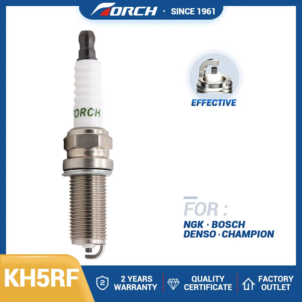 

TORCH Spark Plug KH5RF Compatible with Candle LFR5A Beru UXT13 for F000KE0P24 Champion BEC10YC4 Denso IKH16 Ignition System