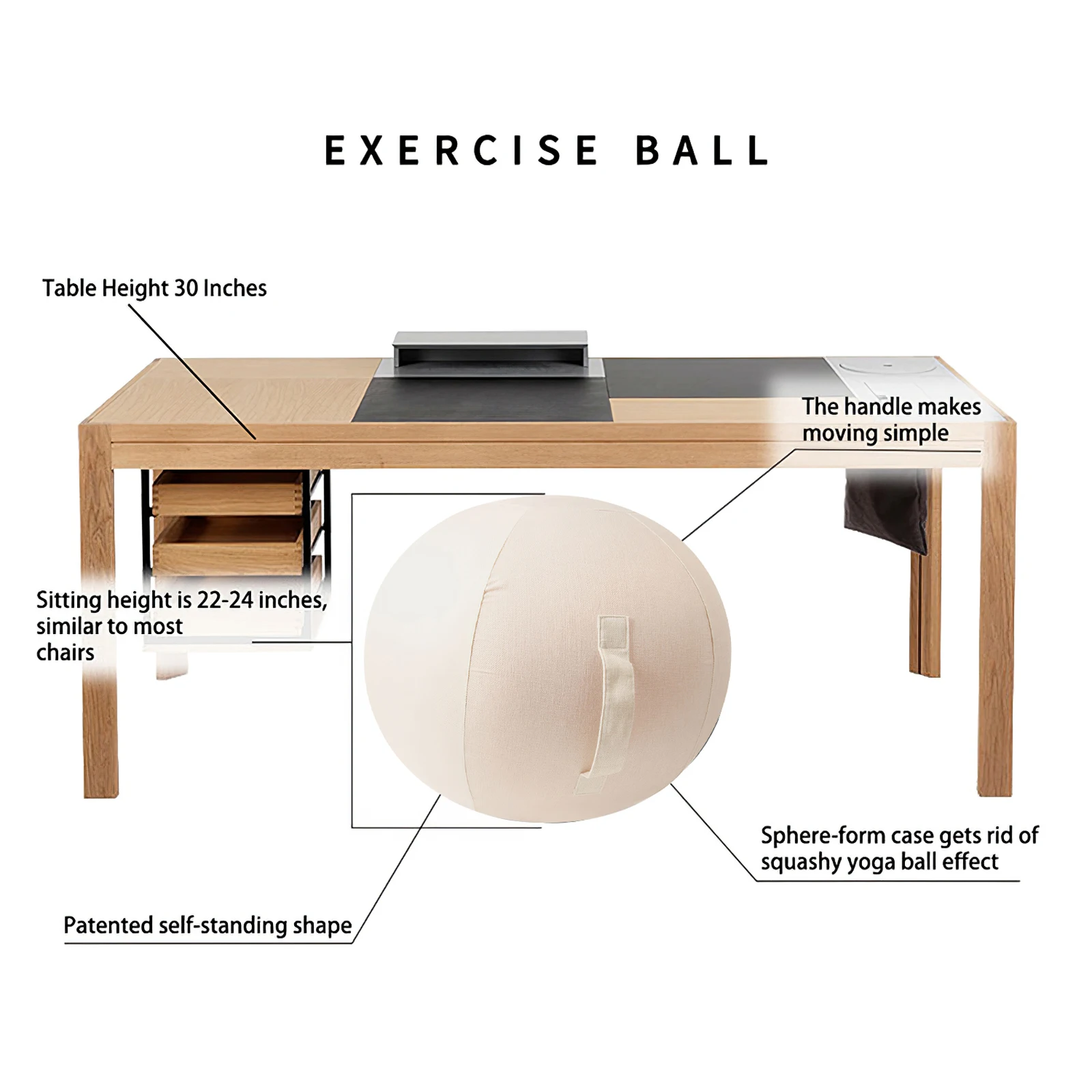 

Yoga Ball Cover 75cm Pilates Sitting Ball Chair Dustproof Protector Slipcover