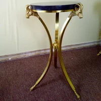 european antique reproduction brass side table with marble top for living room w38h67cm small decoration furniture