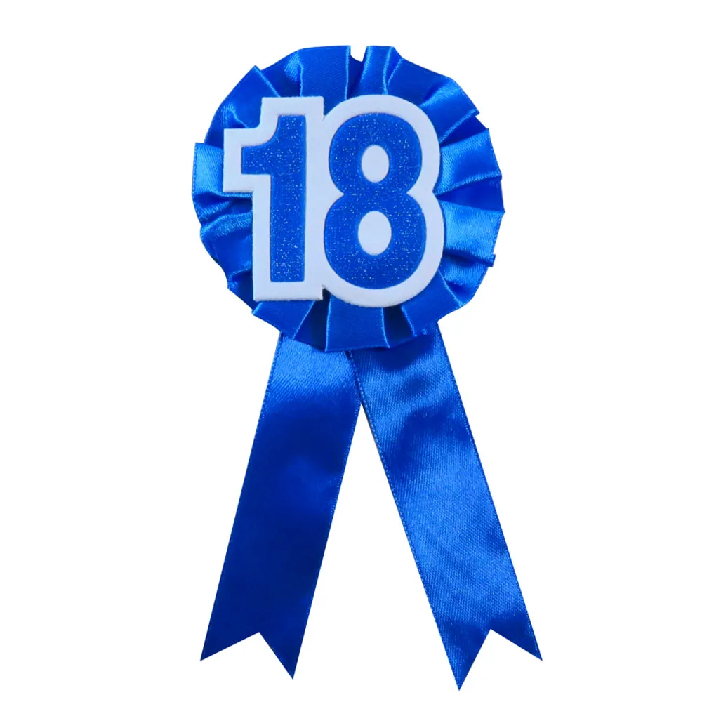 

3pcs 2021 new design ribbon adult ceremony badge birthday princess 18 boys girls celeration button fun happy birthday favors