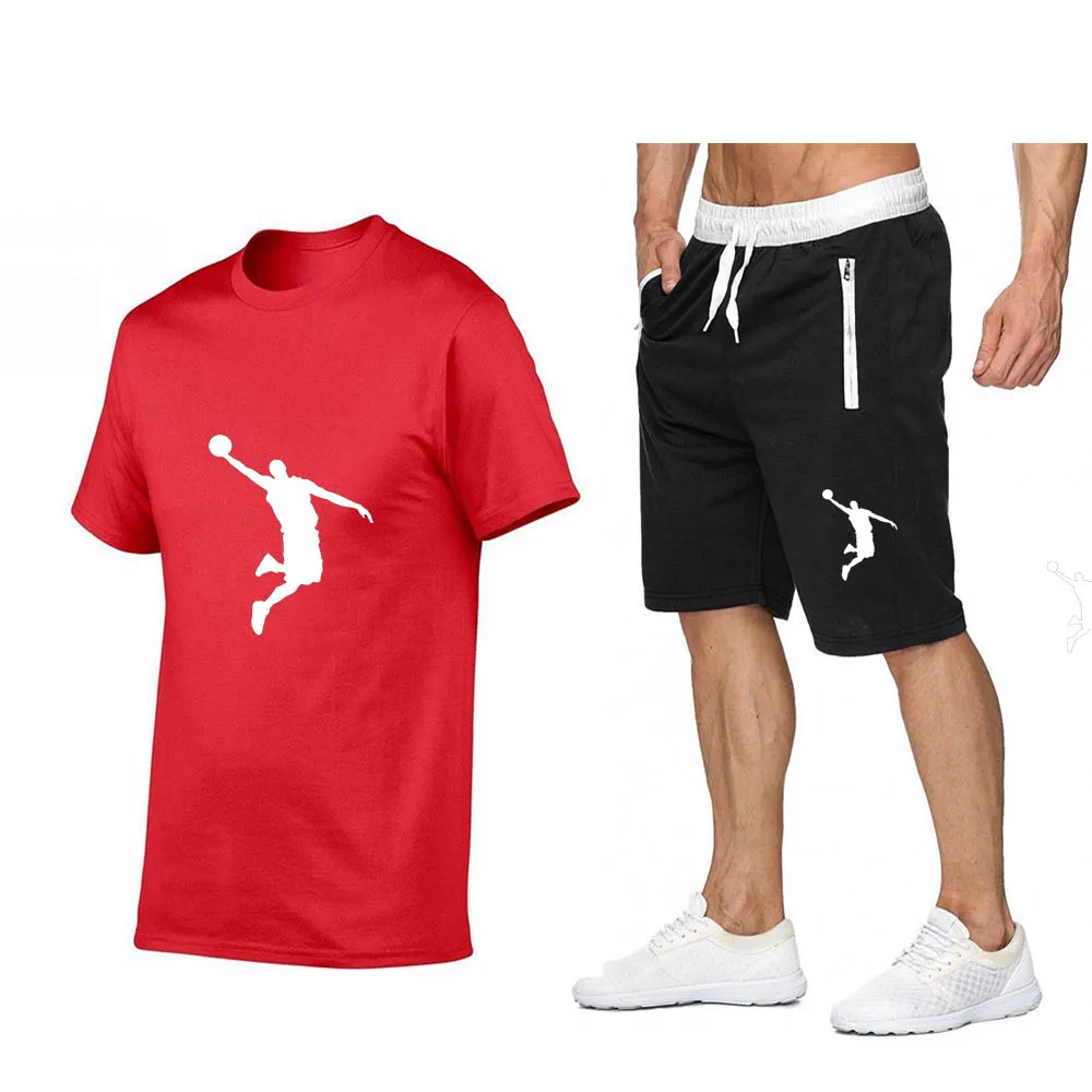 

Summe Men's Brand Sportswear Shorts Set Short Sleeve Breathable T-Shirt And Shorts Casual Wear Men's Basketball Training Suit