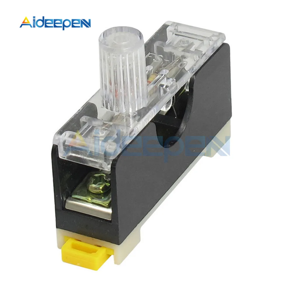 

5Pcs FS101 10A 6*30mm Fuse Socket Fuse Holder With Indicator Light DIN RAIL Mounted Fuse
