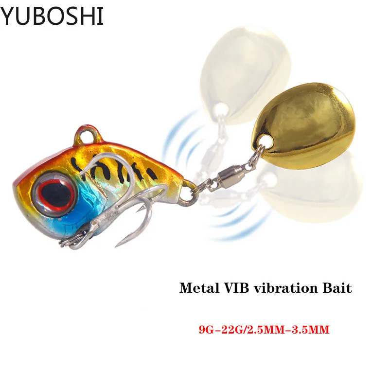 

YUBOSHI Metal VIB vibration Fishing Lure 9g/13g/16g/22g Sinking Spinner Spoon Lure Sequins Jigs Hard Baits Fishing Tackle