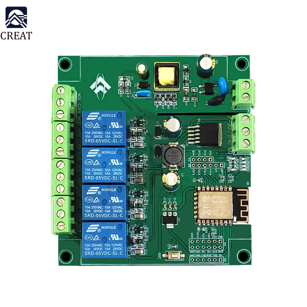 Двухканальная Wi-Fi реле ESP8266 модуль 2/4/110 В плата контроллера с переключателем