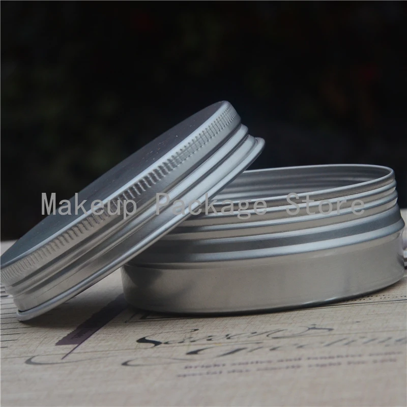 

60g refillable box empty round aluminum metal tin cans bottle with lids,60ml cosmetic cream box DIY aluminum jar 68*25mm