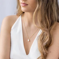 baroque pearl necklace handmade jewelry ball chain choker 14k gold filled pendants collier femme kolye collares women necklace