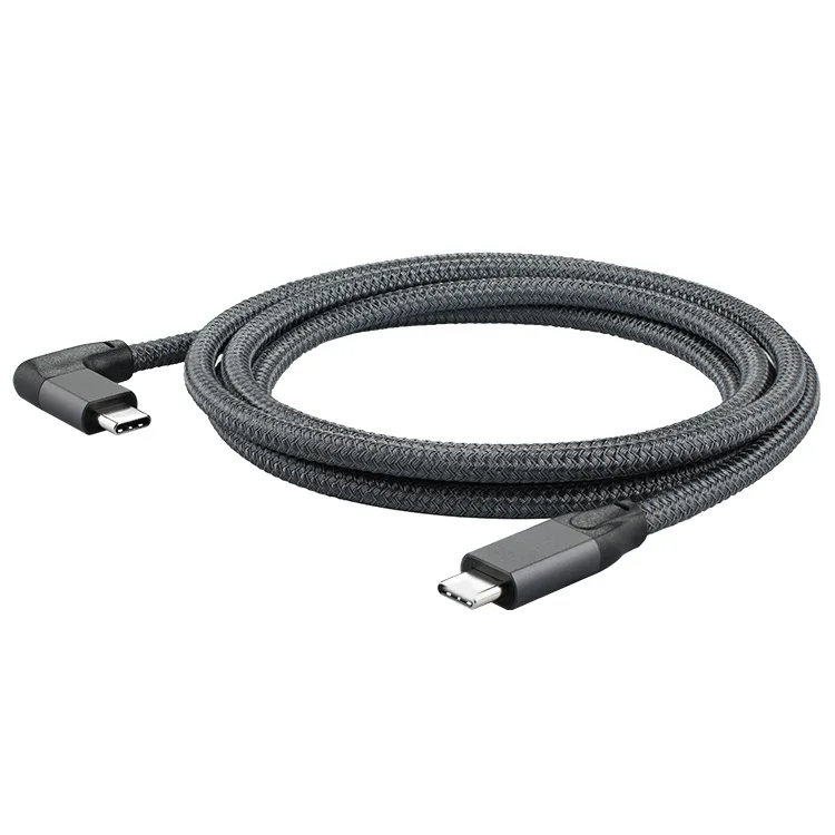 Кабель USB 100 Вт PD 5A изогнутый штекер-штекер Type-C 4K при 60 Гц 20 Гбит/с USB-C Gen 2 шнур для