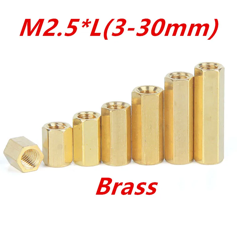 M2.5M2.5 * L (3-30 мм) шестигранная головка между мужчинами и женщинами латунные