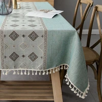 rectangular tablecloth cotton linen stripe european style banquet tablecloth wedding decoration tablecloth table cover