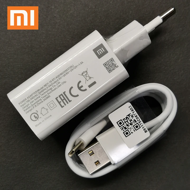 Быстрое зарядное устройство Xiaomi Redmi Note 9 9S QC3.0 18 Вт адаптер быстрой зарядки типа C