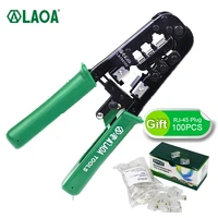 laoa 4p6p8p ratchet crimper network clamp three purpose portable lan tool kit wheel contact crimping tool crimping pliers