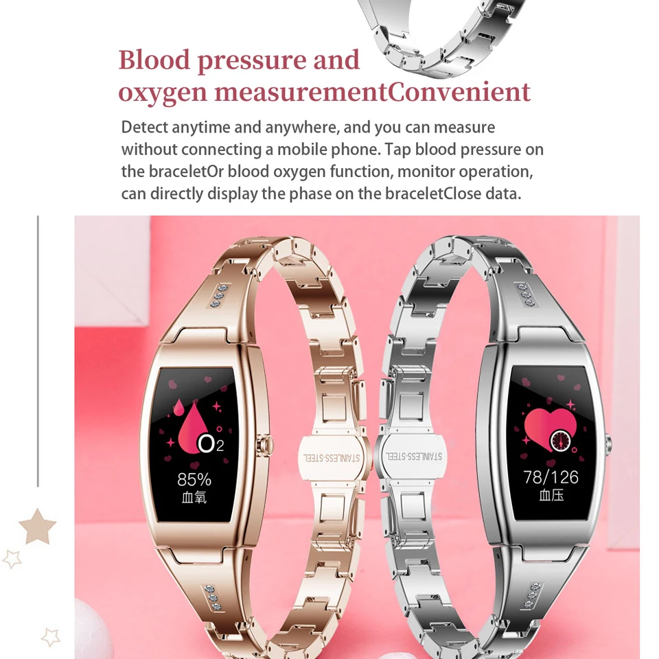 

2021 Women Smart Watch MK26 DiY Face Fitness Tracker Heart Rate Blood Pressure IP67Waterproof SmartWatch For Android IOS