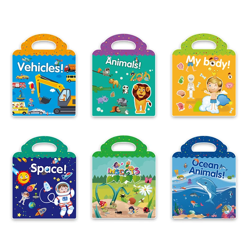 

Children Stickers Books Reusable Scenes Stickers Puzzle Game Cartoon Stickers