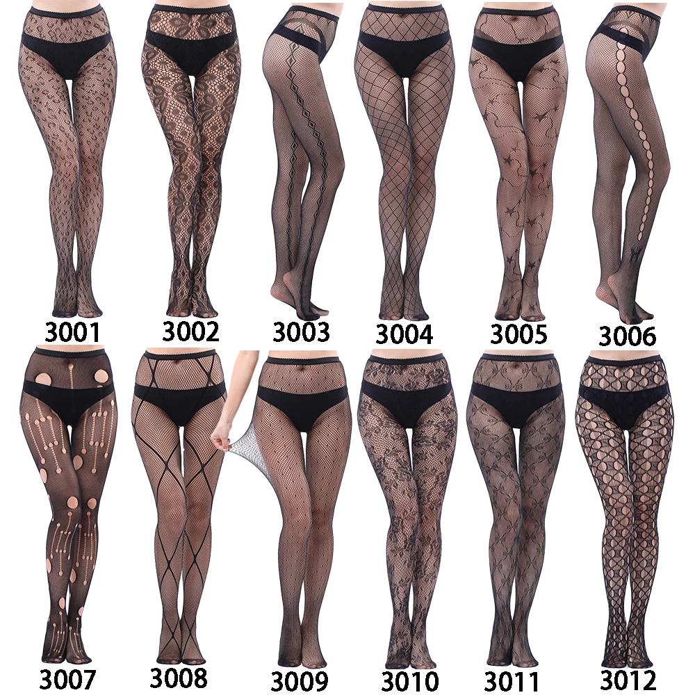 Женская сексуальная прозрачная сетка Клубные вечерние колготки с цветочным