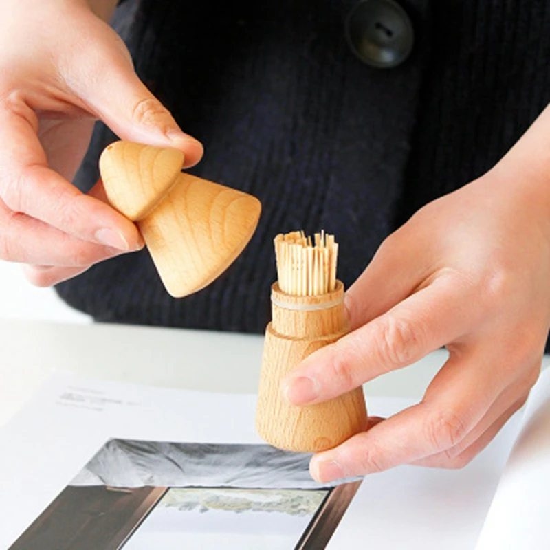 

Pine Wood Toothpick Holder Tree Shape Toothpick Box Household Toothpick Case for Home Room Decoration
