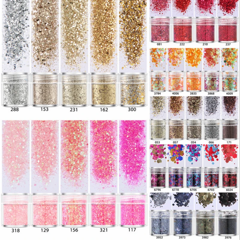 

Manicure Sequins Nail Art 1/4/5 Boxes(10ml/Box) 3D Nail Glitter Flakes Sparkly Sequins Powder For Nail Art DIY Decorations
