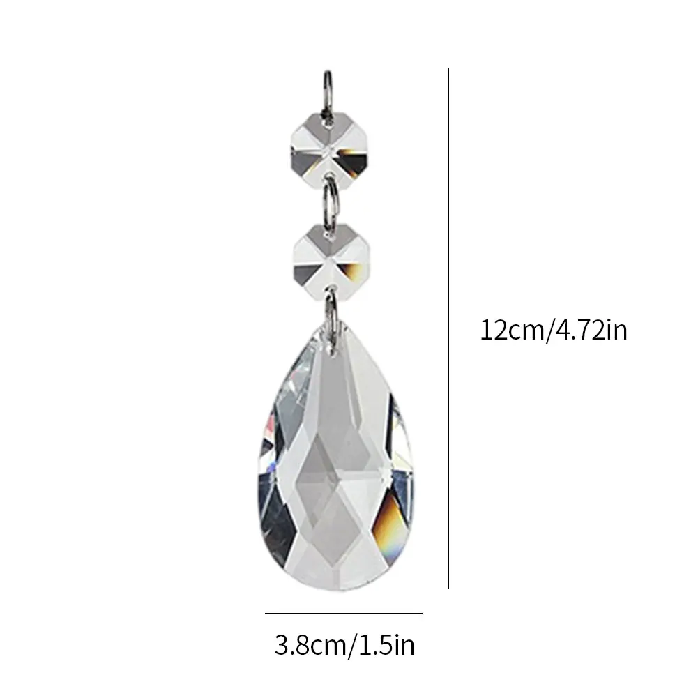 

10PCS Crystal Glass Tablecloth Pendant Teardrop Prisms Clip Table Cover Weights For Indoor And Outdoor Garden Picnic Tablecloths