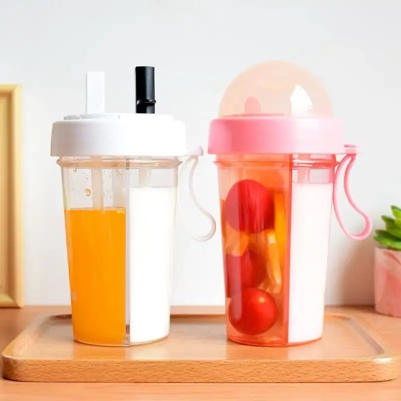 Модная простая двойная Питьевая чашка соломенная для воды пары чайник двойного