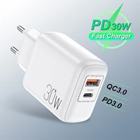 2 ports euusuk pd3 0 30w quick charge 3 0 pd phone charger qc3 0 usb type c fast charger for iphone 13 12 pro max mini xiaomi