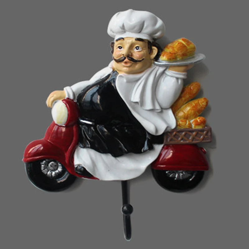 Креативные кухонные настенные крючки статуэтка шеф-повара настенная полка из