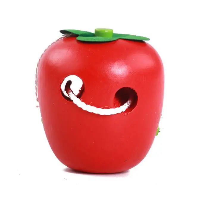 Деревянные игрушки для игр с яблоками и насекомыми координация рук глаз развитие