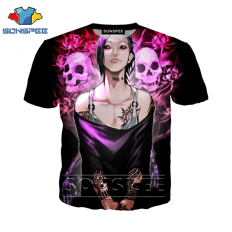 Футболка с 3D принтом аниме уличная одежда футболка героями мультфильмов tokyo ghoul uta