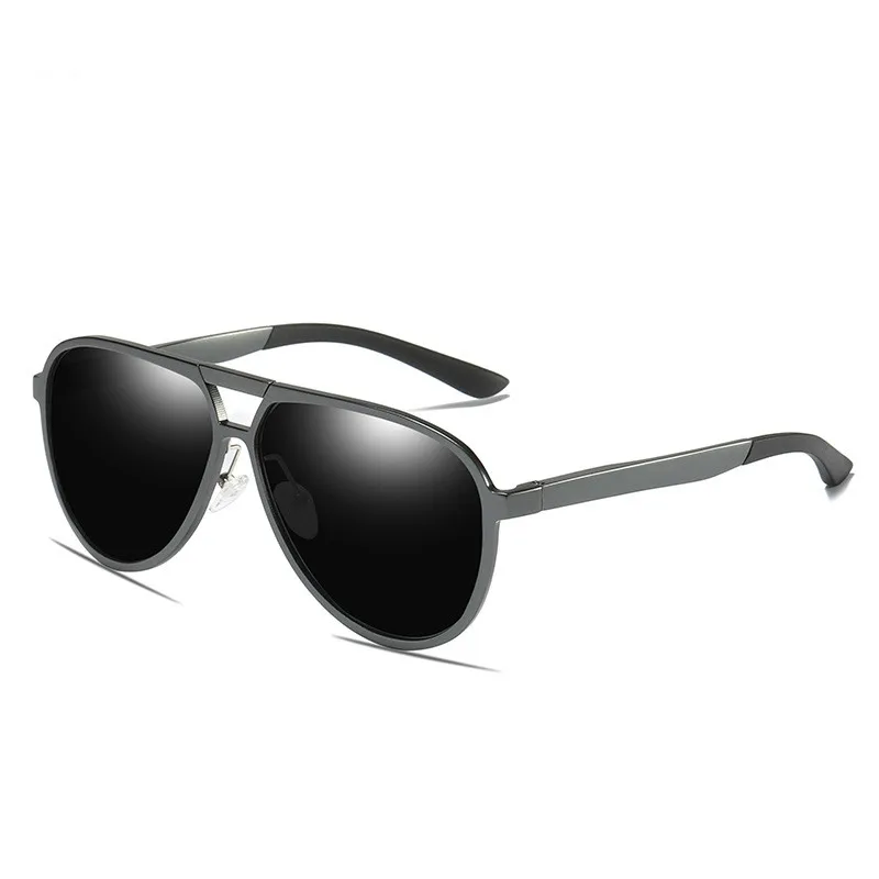 Роскошные мужские солнцезащитные очки поляризационные Овальные из алюминиевого