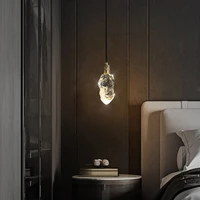 all copper restaurant chandelier postmodern luxury crystal bedroom bedside lamp modern simple meal hanging lamp