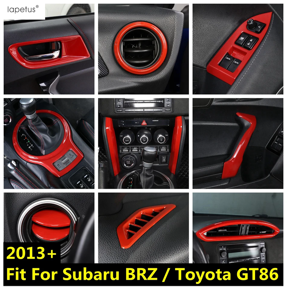 

Red Accessories For Subaru BRZ / Toyota GT86 2013-2021 Armrest Door Strip Handle Bowl AC Air Wheel Gear Shifter Panel Cover Trim