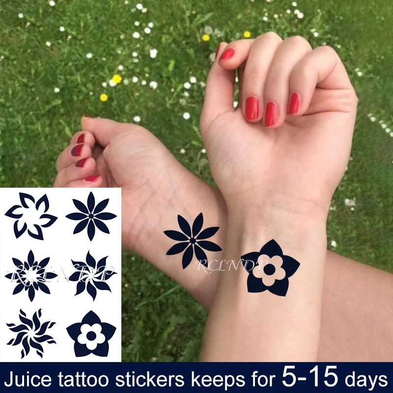 Водостойкая Временная тату-наклейка с соком геометрическая форма флэш-тату