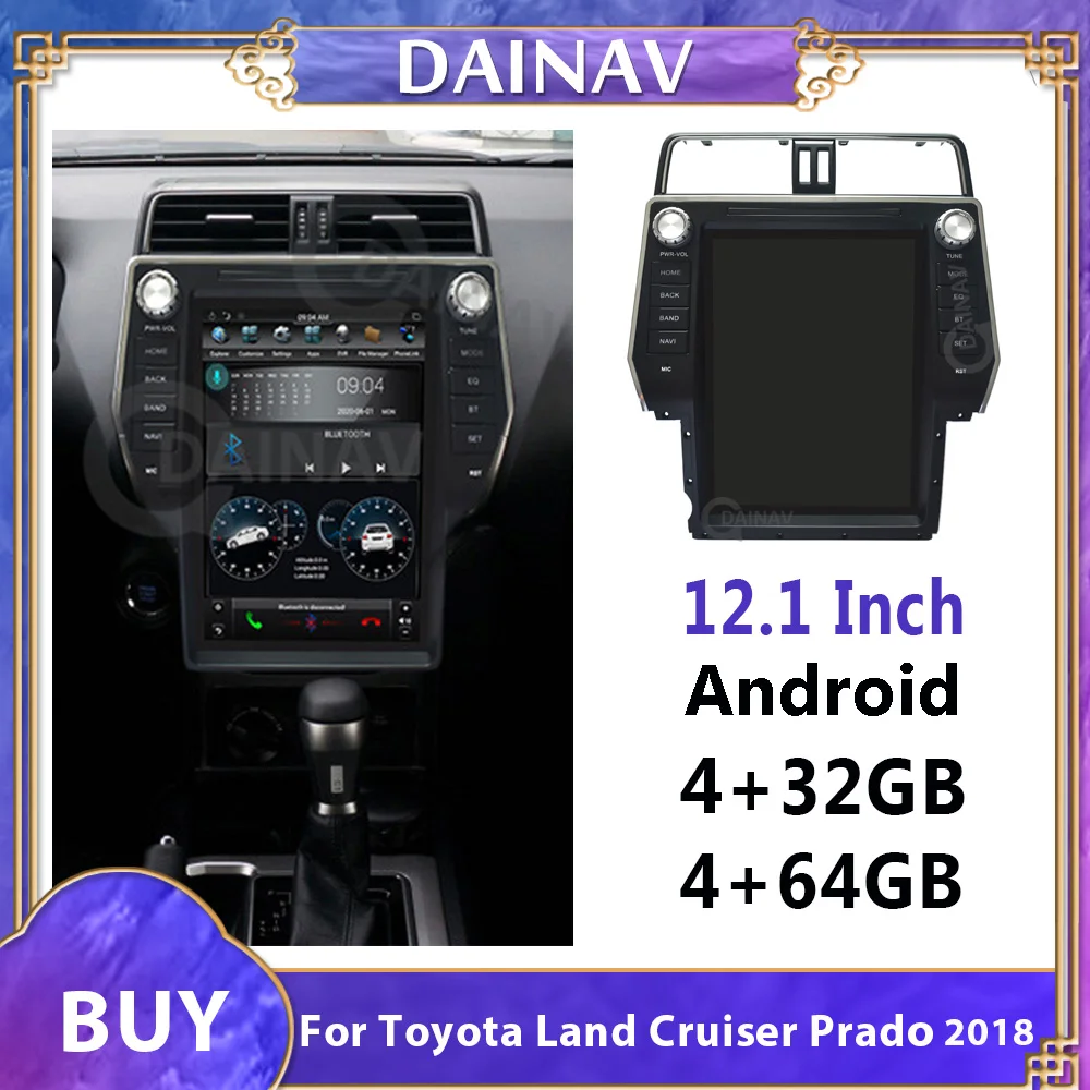 

12,1 дюймовый Android автомобильный GPS-навигатор для Toyota LAND CRUISER Prado 2018 Автомобильный мультимедийный DVD-плеер автомобильный радиоприемник стерео ...