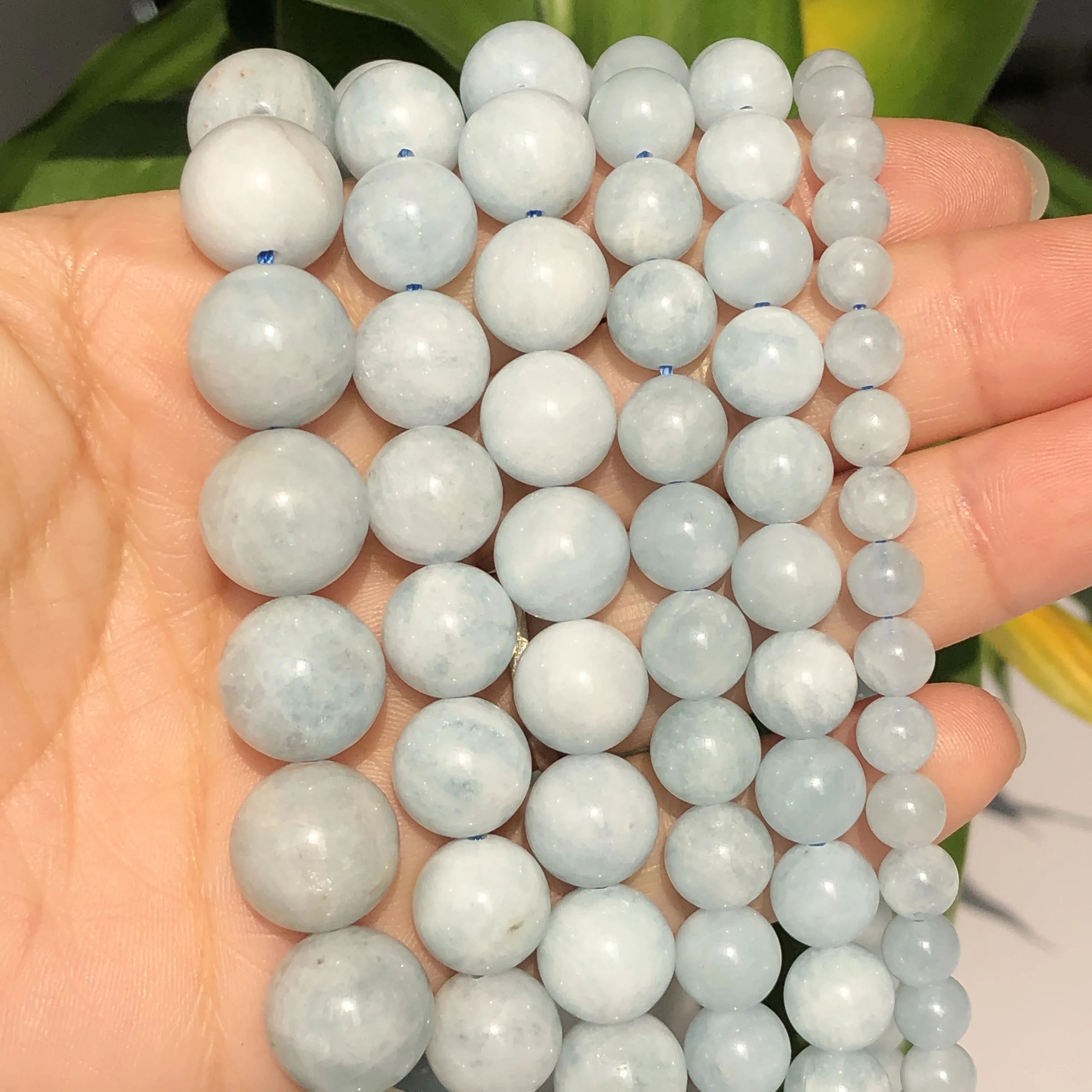

АА + натуральный камень Aquamarina высокое качество круглые бусины Свободные Spacer Бусины для самостоятельного изготовления ювелирных изделий бр...