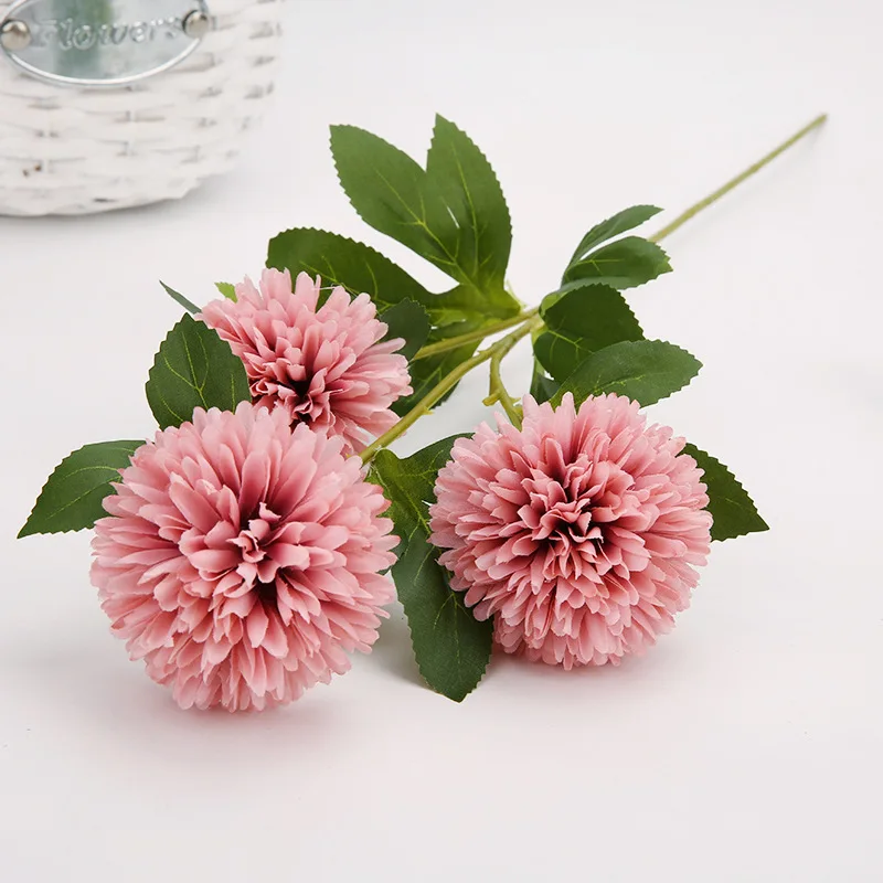 5 пучков/партия искусственные цветы одуванчика сад настоящий сенсорный 3 головки