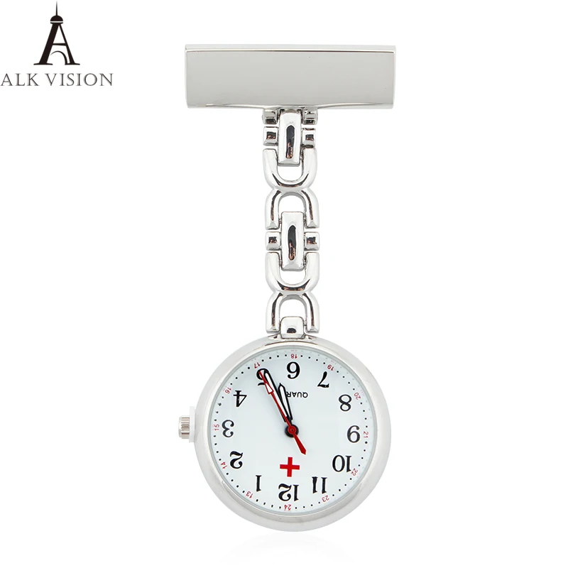 ALK VISION Fob Nurse Pocket Watch Brooch Medical Watch Pendants Unisex Stationary Rose Gold Top Brand Quartz Silver Women 10pcs