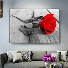Современная Красная роза, цветок, домашний декор, холст, живопись, плакаты и принты, HD цветочный Настенный декор, картина для гостиной, Декор