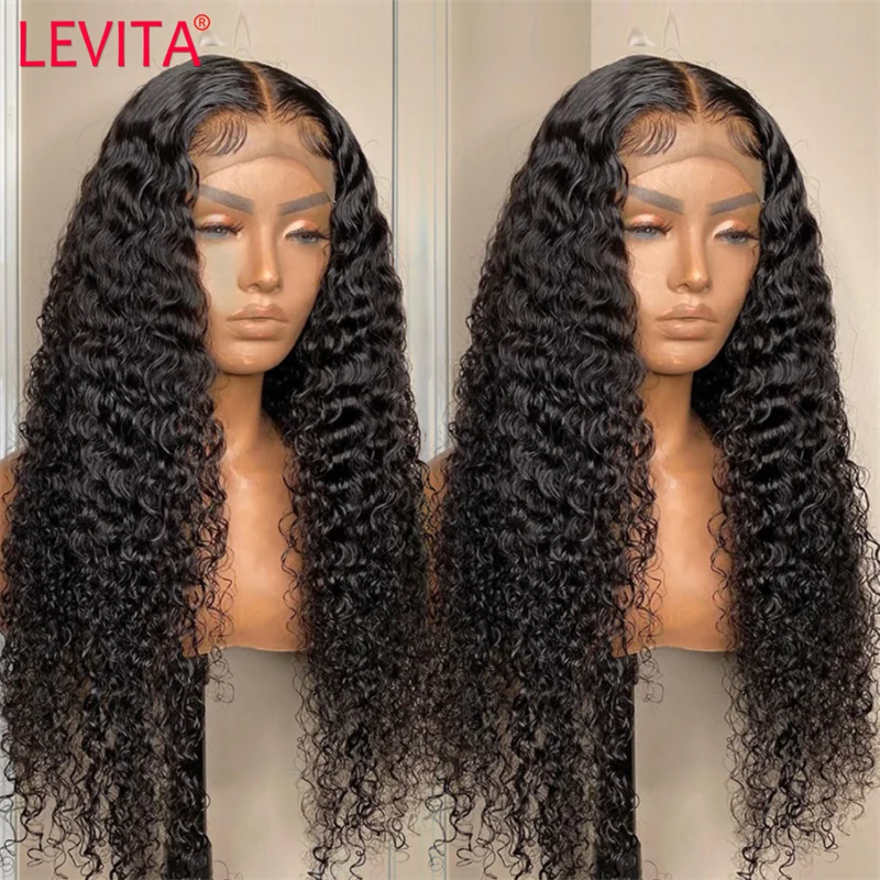 30 Inch Deep Wave Wig 13x4x1 Deep Wave Frontal Wig Remy Indian Deep Curly Human Hair Lace Front Wigs Pre Plucked Closure Wigs