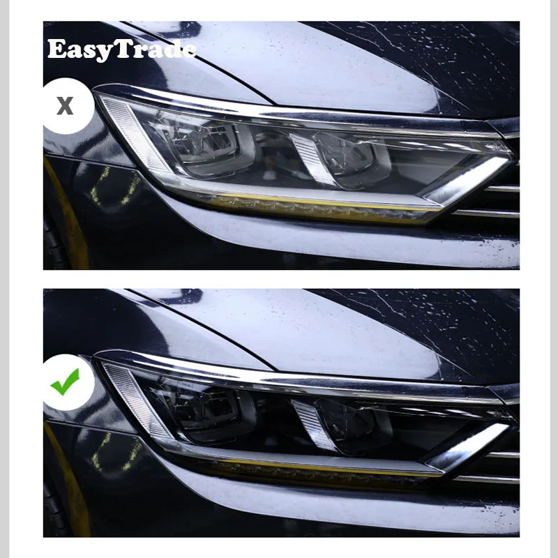 Для Volkswagen VW Passat B8 2017 2018 2019 2020 ТПУ черная пленка для фар автомобиля защитная против