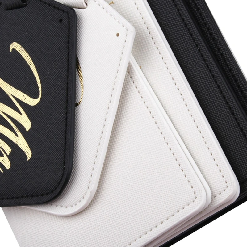 

1Set PU Leather Luggage Tag Mr./Mrs. Passport Case for Couples Honeymoon M5TE