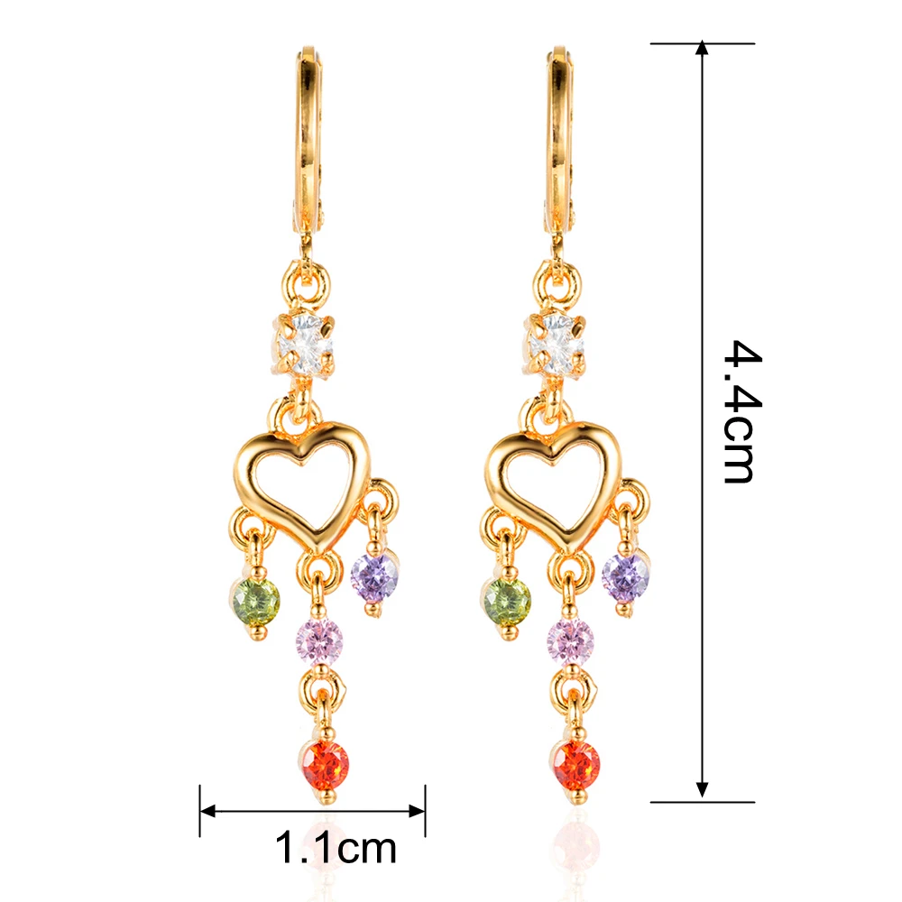 Модные длинные висячие серьги золотого цвета с кубическим цирконием в форме