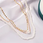 Круглые жемчужные ожерелья для женщин элегантные многослойные Длинная цепочка из золота ювелирные изделия вечерние подарки Bijoux (украшения своими руками) колье воротник 2021 новый бренд