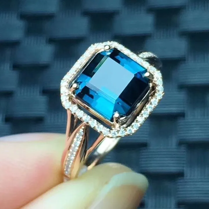 Хорошее ювелирное изделие настоящее чистое золото 18 К 100% натуральный Синий