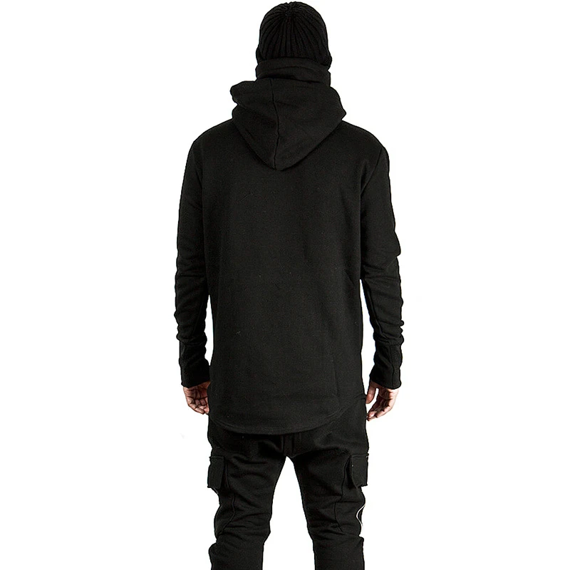 

RED STORE Men's Hoodie Sweatshirts Off Fashion White 2021 New Long Hoodies Cloak Male Black Hooded Turtleneck Pullovers