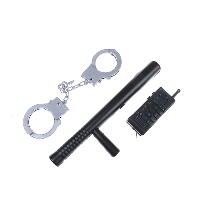 

3 шт./компл. детские игрушки для косплея полицейской райот, Детские полицейские наручники, дубинка, рация, ролевые игры, игрушки для дома, под...